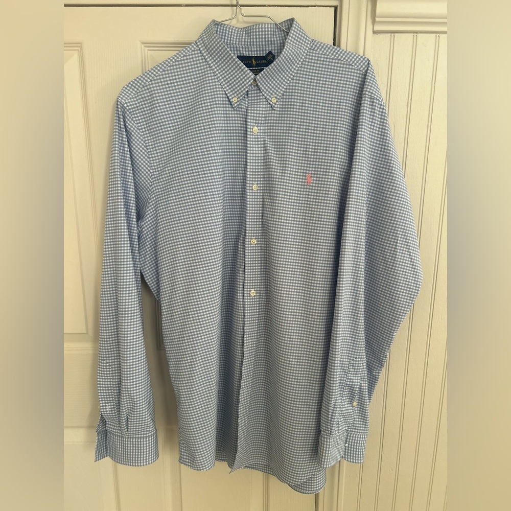 Ralph Lauren Classic Fit Performance Light Blue/white Check
